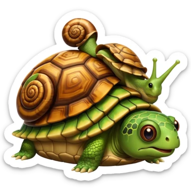 Snail on a turtle sticker