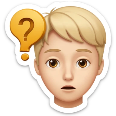 question mark face sticker