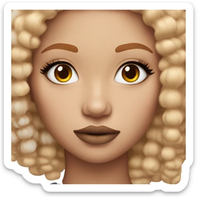 ginger girl light skin heavy makeup big lashes  sticker