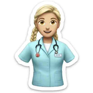 lightblue nurse jacket sticker