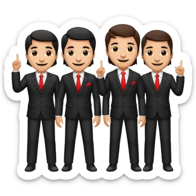 Hispanic band members wearing suits  sticker