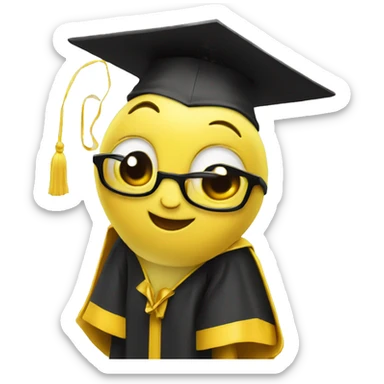 Banana wearing a graduation robe and cap  sticker