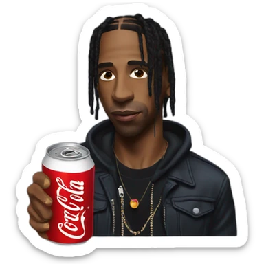 Travis Scott Drink Coke Chery sticker