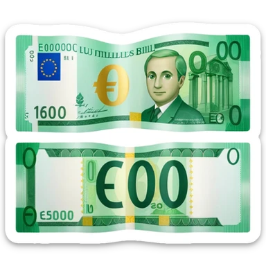 shiny green euro bill with '0€' sticker