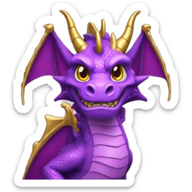 purple dragon with gold bar sticker