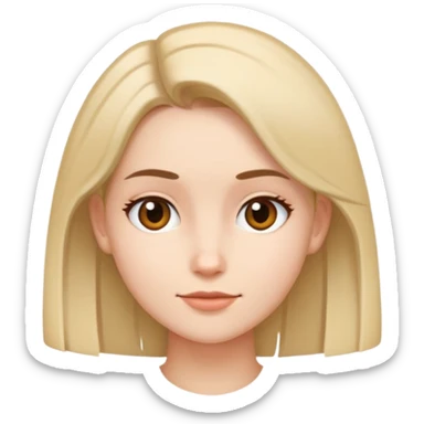 Straight Ear Length hair gal sticker