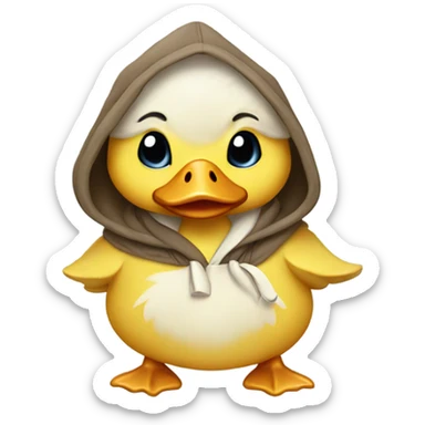 baby duck wearing a hoodie sticker