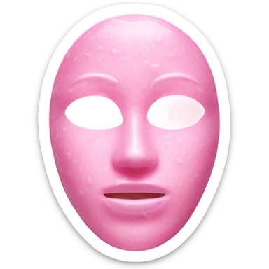 Moisturizing hydrogel face mask pink with slits for eyes, lips and nose  sticker