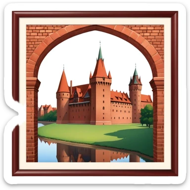 Malbork Castle Landmark Emoji – Featuring the red-brick fortress with its Gothic walls. sticker