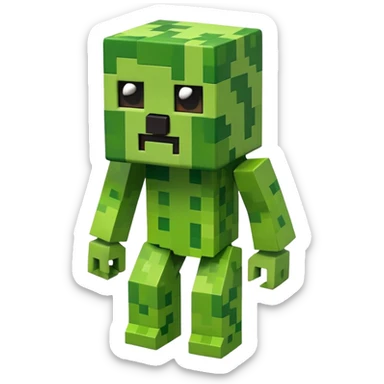 Minecraft creeper creature with sinister crooked looking and is creepy sticker