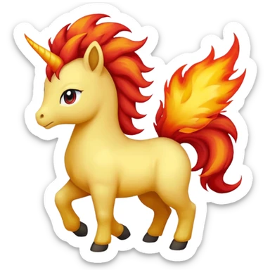 ponyta pokemon (yellow body, red flaming mane, red flaming tail) no horn
 sticker
