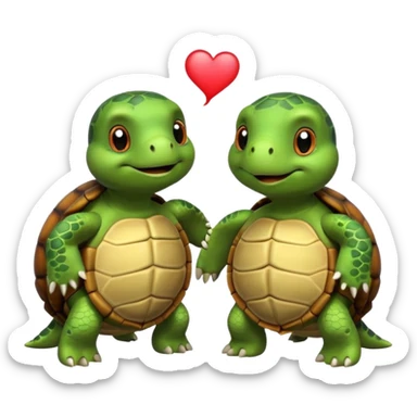 Turtle best friends having a conversation  sticker