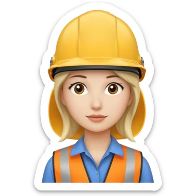 woman wearing safety helmets sticker