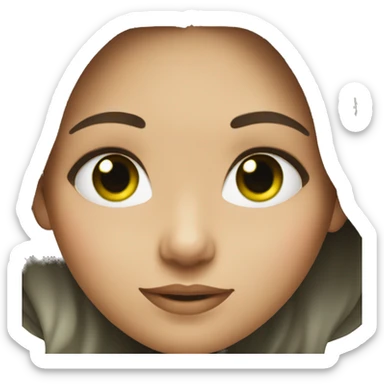 brunette girl with green eyes and hi lighted hair sticker