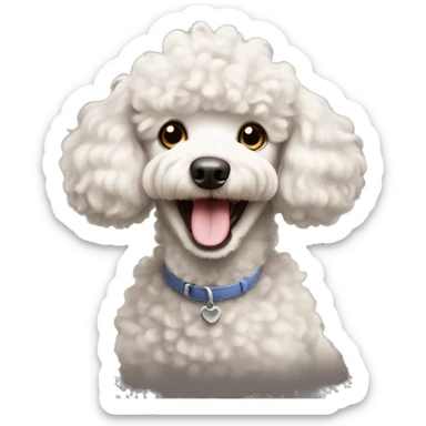 Poodle being happy sticker