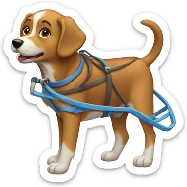 Dog pulling sled sticker