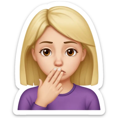 girl holding her nose because something else is stinky sticker