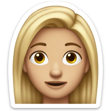 A dirty blonde haired girl with brown big ryes sticker