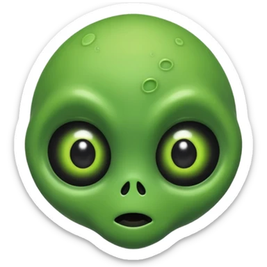 tiny alien head really scary sticker