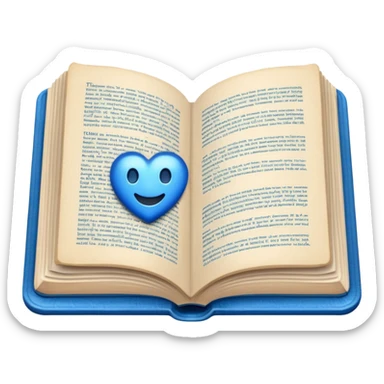 Opened book blue sticker