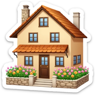 Cottage core apartment with a lot of flowers sticker