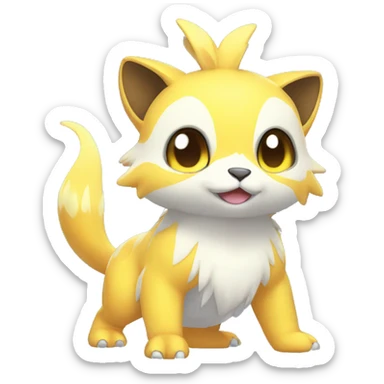 Cute cool shiny colorful animal hybrid Fakemon full body sticker