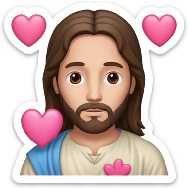jesus con un corazón rosa sticker