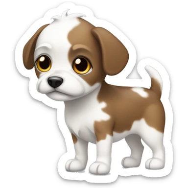 Small dog with white and brindle patches  sticker