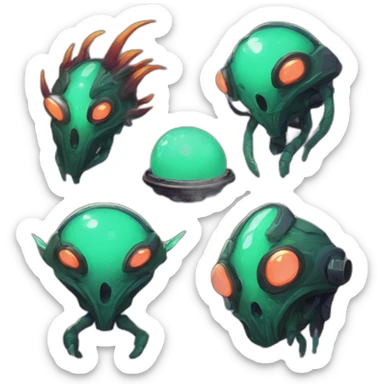 alien planet futuristic roguelike rpg style inspired by slay thee spire sticker