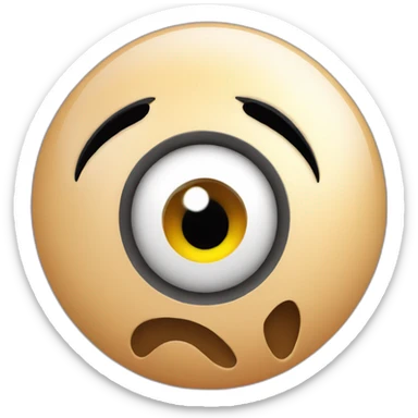 3d sphere with a cartoon tiny skin texture with big playful eyes sticker