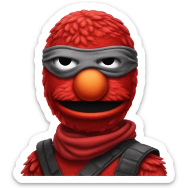 Elmo with a ninja mask sticker