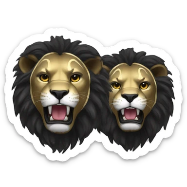 Black lion as lucha libre wrestler sticker