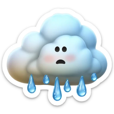 Nube esponjosa, con gotas de lluvia sticker