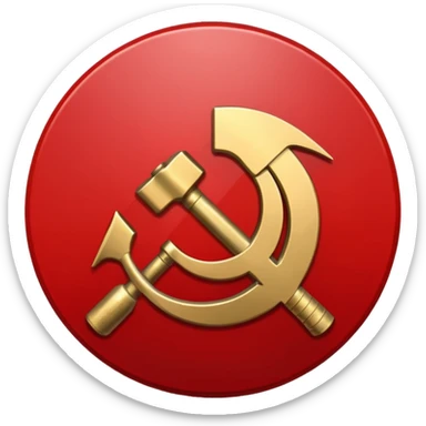 communist symbol hammer and sickle inside red prohibition circle sticker