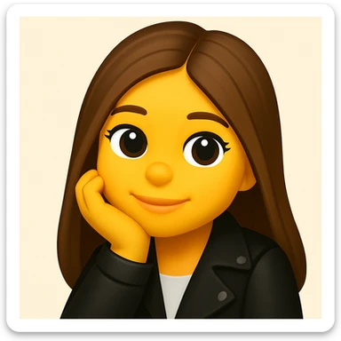 Convert this photo to an emoji style using the general model, keeping the likeness and expression of the original person. sticker