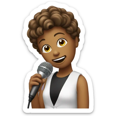 singer with microphone singing sticker