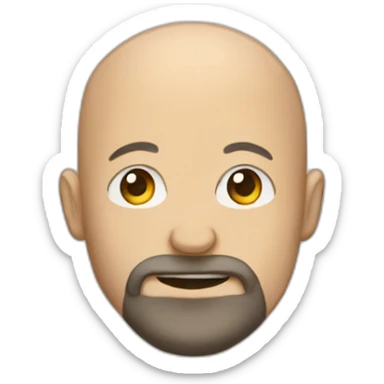 Bald man with beard popping head out of shed sticker