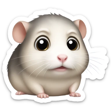 Sad hamster with big eyes sticker