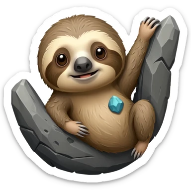 rock skin on a sloth sticker