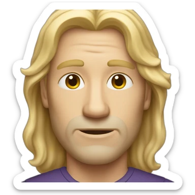 blonde long haired middle age man sticker
