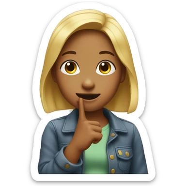 Girl crossing her fingers sticker