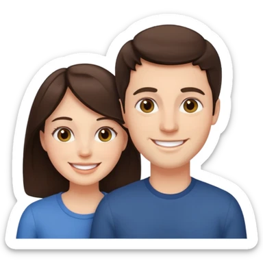 brunette white Couple sticker