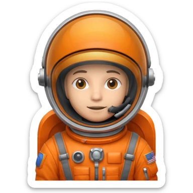 Engineer in an orange astronaut suit sticker