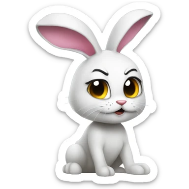 Alita worrior princess as a bunny being angry sticker