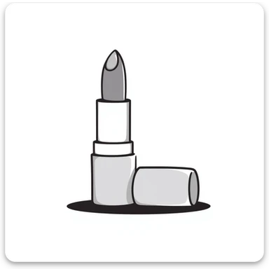 lipstick with the cap off showing the lipstick bullet in pastel colors dd9fb0 ffc6d3 a3bfc9 c4bee2 f1b091, detailed hand-drawn doodle style sticker