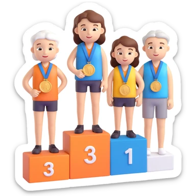 3 winners in 1st, 2nd & 3rd place emoji sticker