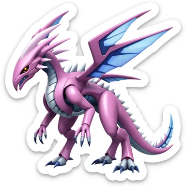  Cool Edgy Shiny Godly Ethereal Digimon-Genesect-Palkia-Dialga-hybrid full body sticker