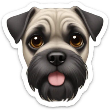 A pug x schnauzer sticker