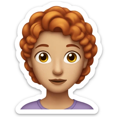 Red head women with freckles and brown eyes  sticker