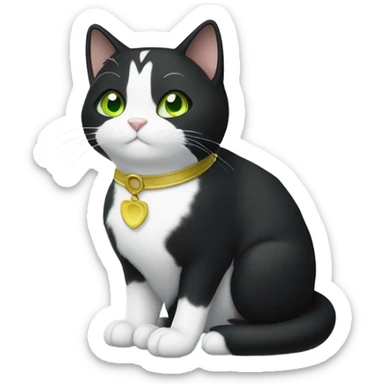 Black and white tuxedo cat sticker